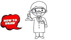 Then, you can use a rectangle to illustrate the body of the scientist. How To Draw A Scientist Step By Step Easy Drawing A Cartoon Scientist Youtube