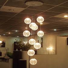 Moderne Grote Led Kroonluchters Trap Lange Globe Plafondlamp Met 10 Glas Ballen Lustre Lichtpunt Avize Home Ve Moderne Kroonluchter Glazen Plafond Kroonluchter