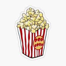Cartoon Popcorn Bag Sticker By Mdkgraphics In 2021 Popcorn Stickers Popcorn Bags Stickers