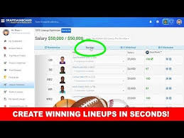 Daily Fantasy Football Optimizer For Nfl Draftkings And Fanduel