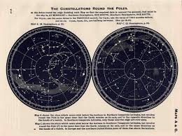 C 1955 Constellations Map Vintage Astronomy Print