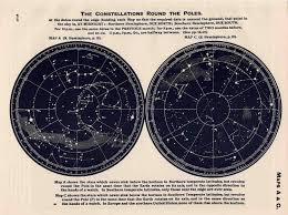 c 1955 constellations map vintage astronomy print