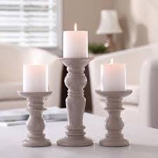 Advent & christmas candle holder with large carved words. Better Homes And Gardens Ceramic Pillar Candle Holders Set Of 3 Walmart Com White Candle Holders Wood Candle Holders Ceramic Candle Holders