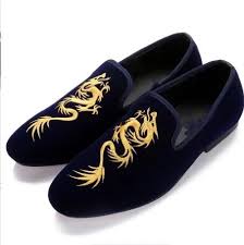 See a recent post on tumblr from @%1$s about driving dragon. Embroidery Dragon Driving Loafers Flat Heel Lazy Shoes For Men Flat Heel Blue Black Velvet Leisure Shoes Formal Shoes Aliexpress
