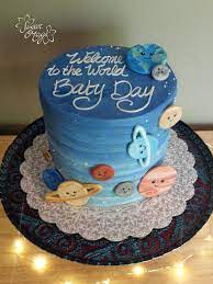 Welcome To The World Space Themed Baby Shower Cake Baby Shower Cakes For Boys Baby Shower Cakes Baby Boy Cakes