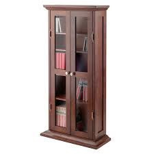 Find many great new & used options and get the best deals for walnut finish wooden media cabinet 5 shelf cd dvd storage tower glass door stand at the best online prices at ebay! Walnut Finish Wooden Media Cabinet 5 Shelf Cd Dvd Storage Tower Glass Door Stand Ebay