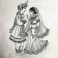 Another Indian Bride And Groom Pattern I Designed Today For Bridal Henna Dulhan Dulhadulhan Bride Brideandgroom Bridalhenna Art Artist Sketch Practice Henna Designs Drawing Wedding Symbols Indian Art Paintings