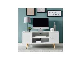 Annette Meuble Tv Scandinave Decor Blanc Pieds En Bois Eucalyptus L 116 Cm Vente De Meuble Tv Conforama Decoration Blanc Deco Maison Meuble Tv