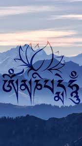 Om Mani Padme Hum Iphone 6s Wallpaper With Blue Mountains Om Mani Padme Hum Iphone 6s Wallpaper Buddha Art Painting