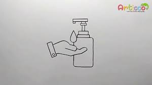 Draw a rectangle just below it, with the bottom edge of this rectangle should stick out towards both ends. How To Draw Hand Sanitizer Step By Step Youtube