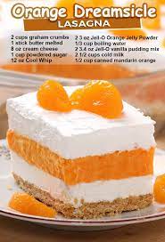 No Bake Orange Dreamsicle Lasagna Sugar Apron Recipe In 2021 Orange Baking Desserts Orange Dreamsicle