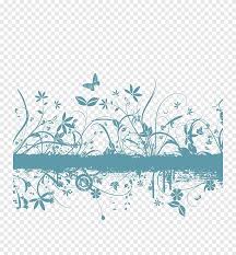 Green Flower Butterfly Art Blue Blue Butterfly Flower Leaves Background Material Border Blue Png Pngegg