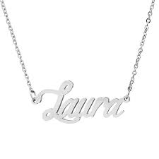 HUAN XUN Silver selling Laura Name Necklace