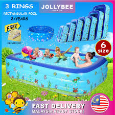 Baby padding swim pool 120cm. Jollybee 3 Rings Inflatable Swimming Pool Children Bathtub Kids Baby Swim Kolam Renang Mainan Mandi Besar Budak æ¸¸æ³³æ±  Shopee Malaysia