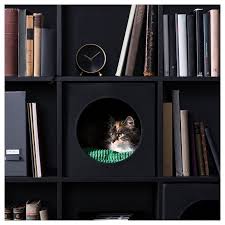 Lurvig Cat House Black Ikea In 2020 Kallax Cat House Dog House Diy