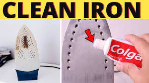 How To Clean An Iron Base Surface With Toothpaste With Sticky Burned Fabric  - Youtube