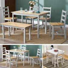 A certain amount of clearance around the table is necessary to keep a booth comfortable and functional, including pushing chairs out completely. Dining Table And 2 Chairs Bistro Set Kitchen In Choice Of Colours Annika White And Natural Pine For Sale Ebay