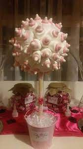 Sweet Tree For A Baby Shower Marshmallows And Mushrooms Made To Look Like Babies Bottles Sweet Trees Baby Bottles Special Occasion