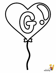 Here are two colouring pages featuring the letter g, held up by two cute children. Easy Coloring Pages Free Alphabets 39 Balloon Hearts Abcs 123s