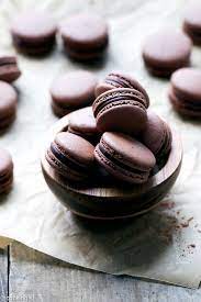 Chocolate Macarons With Chocolate Peppermint Ganache Recipe Desserts Ganache Recipe Macaron Recipe