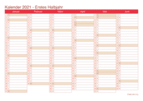 Halbjahreskalender 2021 zum ausdrucken kostenlos. Kalender 2021 Zum Ausdrucken Ikalender Org