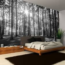 Bedroom Black And White Wall Mural Rainbow Black White Woodland Forest Mural Photo Giant Wall Decor R223 Forest Mural Bedroom Wall Wallpaper Bedroom