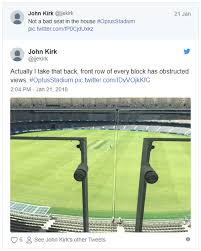 Actually i take that back, front row of optus stadium management said seating arrangements were a matter for the clubs. Concern Over Restricted Views For Afl Fans At Perth S Optus Stadium Australasian Leisure Management