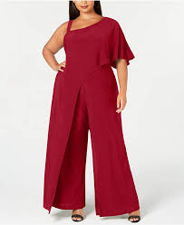 R M Richards Plus Size One Shoulder Jumpsuit Reviews Pants Leggings Women Macy S Plus Size Jumpsuit One Shoulder Jumpsuit Plus Size Outfits