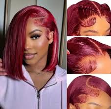 250% Density Burgundy Wine Red HD Lace Front Wig
