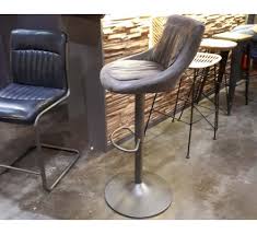 Tabouret Industriel Reglable En Hauteur Tissu Gris 7992