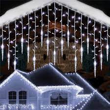 Icicle Outdoor Christmas Lights Christmas Lights Outdoor Street Garland On The House Icicle Curtain Light Waterproof Connecter For Christmas Decorations 2022 Holiday Lighting Aliexpress
