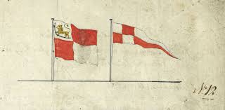 Det danske flagget har rød bakgrunn. Flagget Vi Nesten Fikk