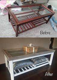 Fbmkt 10 Find Coffee Table Makeover With White Chalk Paint And Weathered Tilted Glass Coffee Table Makeover Coffee Table Makeover Coffee Table Makeover Diy