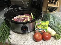 Easy Slow Cooker Pork Sinigang Filipino Soup Slowcooking Recipe Leftovers Crockpot Food Cooking Kitchen Yum Pork Sinigang Sinigang Slow Cooker Pork