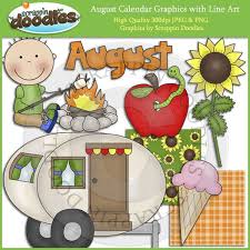 August Calendar Clip Art Clip Art Line Art Line Art Images