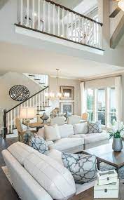 Come Home To Comfort With A Beautiful Interior Color Palette Including Cool Blues And Living Room Design Decor Farm House Living Room Beautiful Houses Interior