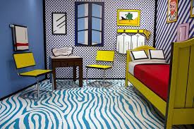 Roy Lichtenstein Exhibit 2017 Moco Museum Amsterdam 3d Interior Room Installation Based Off Lichtenstein S Artist Room At Ar My Room Design Kids Interior