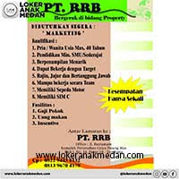 Halaman 1 dari 15 lowongan. Lowongan Kerja Pt Rrb Medan 2019 Loker Anak Medan