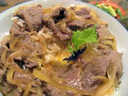 100g of beef fillet, trimmed, 1 dash of grapeseed oil, or another neutral flavoured oil, sea salt, freshly ground black pepper, 25ml of soy sauce, 50ml of rice vinegar, 10ml of lemon juice, 1 white onion, finely diced, 1/4 tsp garlic purée, 40ml of grapeseed oil, 3 garlic cloves. Beef Donburi Tess S Japanese Kitchen