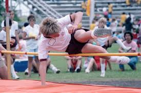 The high jump has been in the summer olympics each time since then. Competitor Flies Over High Jump Bar At The Regional Special Olympics Games Uta Libraries Digital Gallery