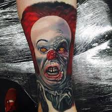 I love this skull sleeve tattoo, so elegant, so beautiful. 75 Clown Tattoos For Men Comic Performer Design Ideas