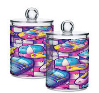 Amazon.com: Zhirexin Cartoon Colorful Game Machine Airtight Transparent  Plastic Storage Jar Glass Food Storage Container for Food Herbs Tea etc  with ...