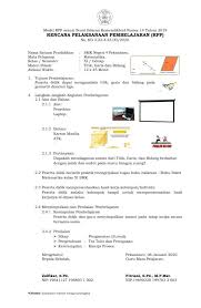 Sesuai surat edaran mendikbud no 14. Berikut Format Contoh Model Rpp 1 Halaman Lembar Epanrita Com