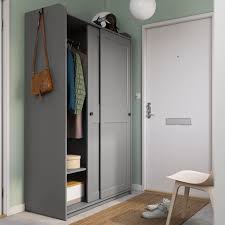 Hauga Wardrobe With Sliding Doors Gray 461 2x215 8x783 8 Ikea Sliding Wardrobe Doors Ikea Sliding Wardrobes Sliding Doors