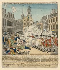 Bloody Massacre Perpetrated in King Street Boston on March 5th 1770 by a  party of the 29th Regt. The, [plus three columns of six lines each and  legend below.] | The Old