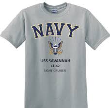 USS SAVANNAH CL-42* CRUISER *NAVY EAGLE*T-SHIRT.OFFICIALLY LICENSED
