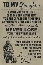  Sd028 Dad To Daughter Army English Soldier Poster Niece Quotes Dad Quotes Daughter Love Quotes