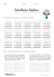 Tausendertafel zum ausdrucken kostenlos : Schriftliche Addition Materialguru Schriftliche Addition Matheunterricht Mathe
