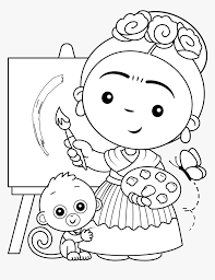 Entre los dibujos se pueden encontrar los siguientes el rey len, el corcel negro, lassie. Frida Kahlo Animada Para Colorear Hd Png Download Transparent Png Image Pngitem