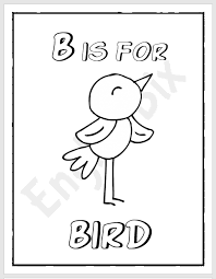 Birds (cartoon) coloring pages for kids to print and color. Letter B Pictures Coloring Book For Kids Englishbix